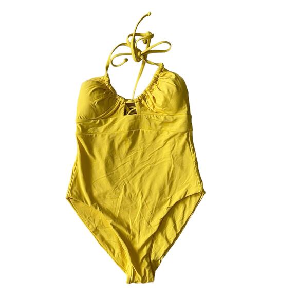 Becca Candice Multi Way One Piece Swimsuit Removeable Soft Cups Yellow Size Sma - Picture 4 of 8